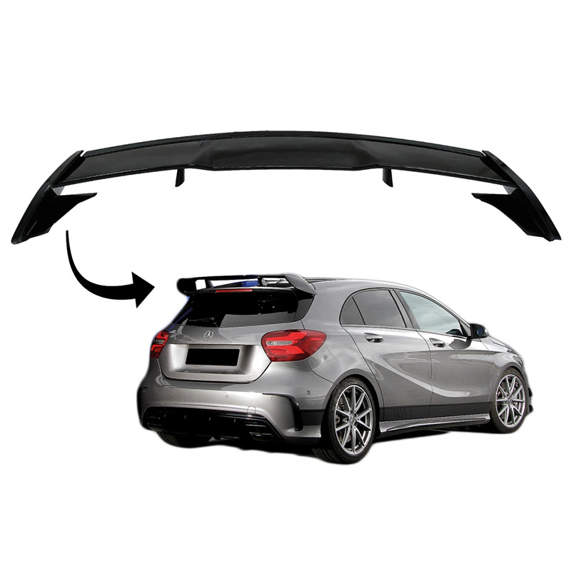 Βλησαρούλης Car Center - Αεροτομή Οροφής Για Mercedes-Benz A-Class W176 12-18 5D Hatchback Amg A45 Look Γυαλιστερή Μαύρη Από Abs Πλαστικό