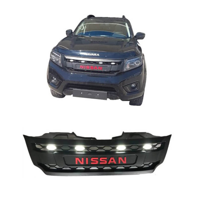 Βλησαρούλης Car Center - Μάσκα Για Nissan Navara D23 15-20 Μαύρη Ματ Με Led
