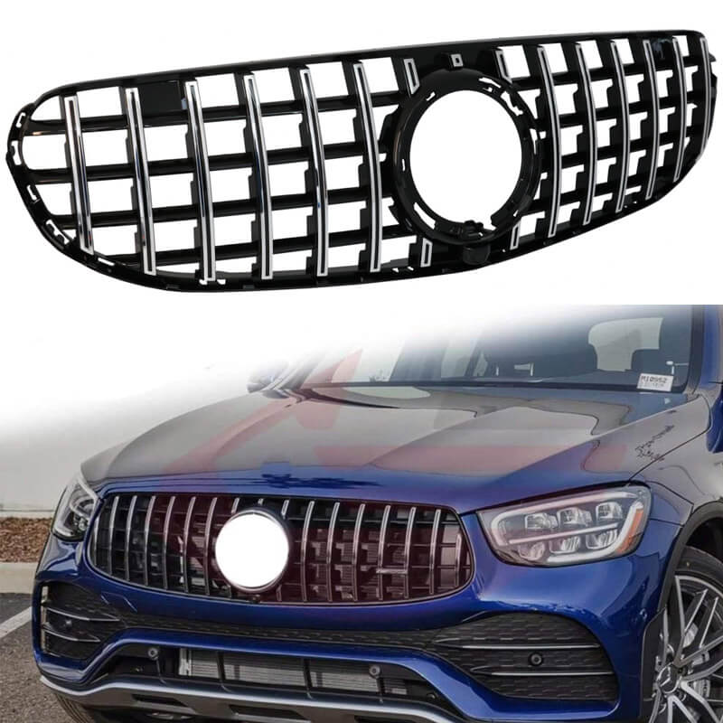 Βλησαρούλης Car Center - Μάσκα Για Mercedes-Benz GLC-Class X253 19+ Facelift GTR Panamericana Design Μαύρο/Χρώμιο