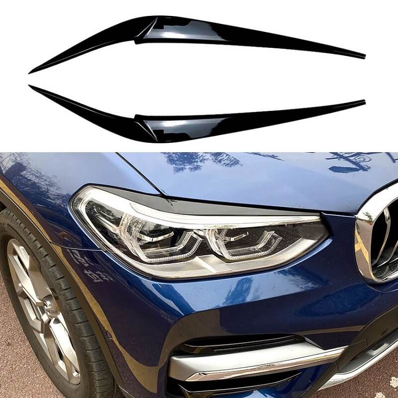 Βλησαρούλης Car Center - Φρυδάκια Μπροστινών Φαναριών Για Bmw X3 G01 & X4 G02 2018+ Βαμμένα Μάυρο Γυαλιστερό Χρώμα 2 Τεμάχια