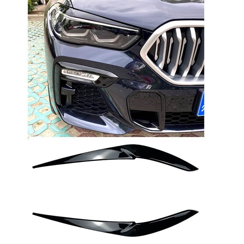 Βλησαρούλης Car Center - Φρυδάκια Μπροστινών Φαναριών Για Bmw X5 G05 & X6 G06 2018+ Βαμμένα Μάυρο Γυαλιστερό Χρώμα 2 Τεμάχια