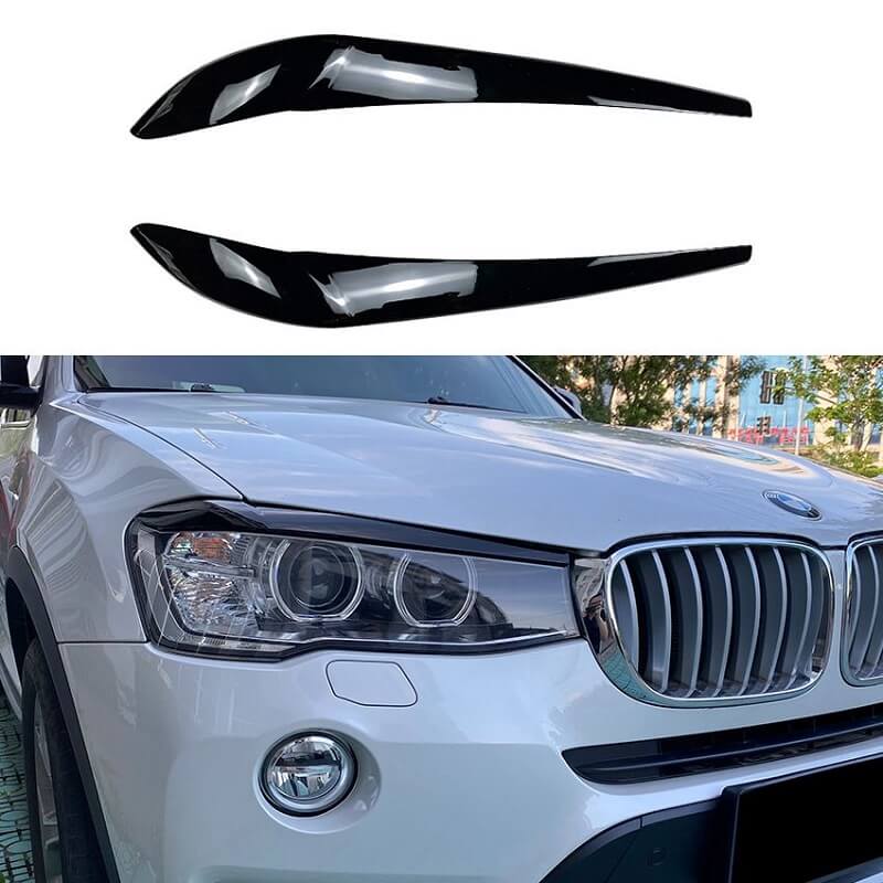 Βλησαρούλης Car Center - Φρυδάκια Μπροστινών Φαναριών Για Bmw X3 F25 LCI & X4 F26 2014-2017 Βαμμένα Μάυρο Γυαλιστερό Χρώμα 2 Τεμάχια