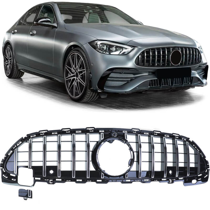 Βλησαρούλης Car Center - Μάσκα Για Mercedes-Benz C-Class W206 21+ GT Amg Panamericana Look 360° Μαύρο/Χρώμιο 1 Τεμάχιο