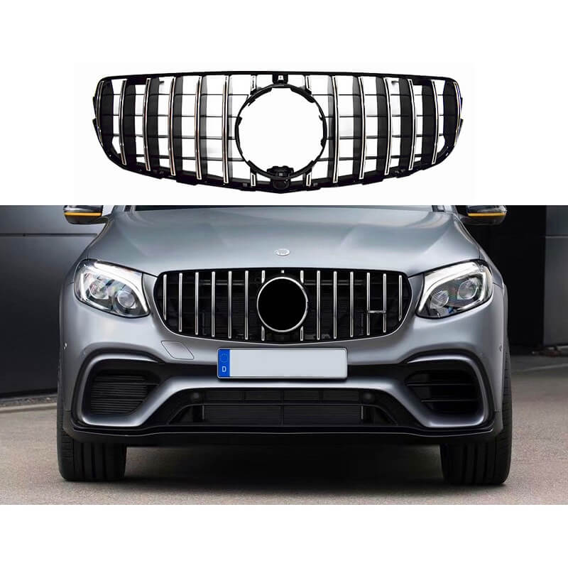 Βλησαρούλης Car Center - Μάσκα Για Mercedes-Benz GLC-Class X253 15-19 Pre-Facelift GTR Panamericana Design Μαύρο/Χρώμιο