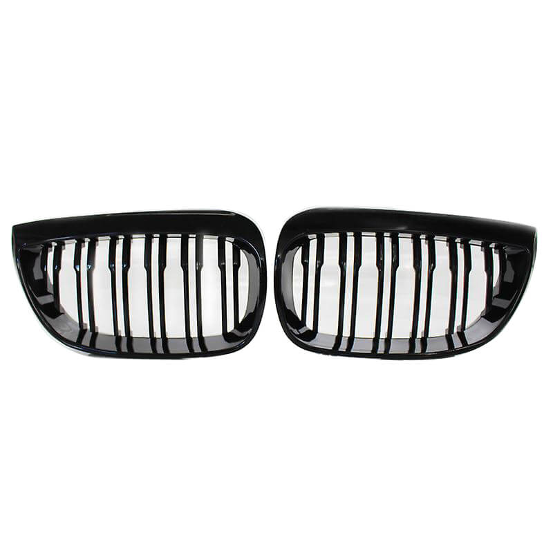 Βλησαρούλης Car Center - Καρδιές Μάσκας Για Bmw 1 E87 04-07 M4 Look Με 12 Διπλές Γρίλιες Μαύρο Γυαλιστερό 2 Τεμάχια
