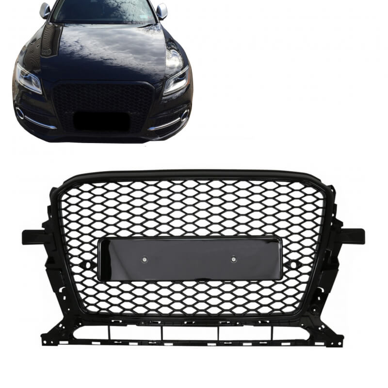Βλησαρούλης Car Center - Μάσκα Για Audi Q5 8R Facelift 12-15 RSQ5 Look Κυψελωτή Μαύρο Γυαλιστερό 1 Τεμάχιο