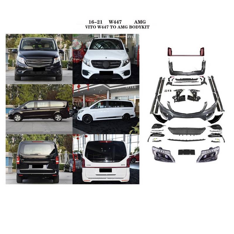 Βλησαρούλης Car Center - Body Kit Για Mercedes-Benz Vito W447 16-21 Amg Look Με Προφυλακτήρες, Πλαινά, Φανάρια, Μπούκες