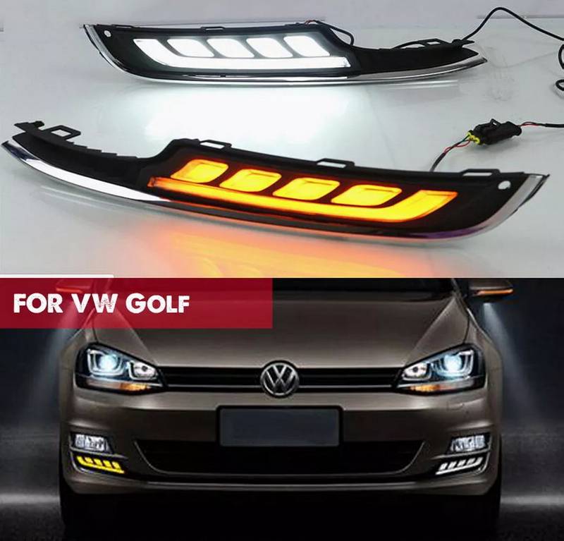 Βλησαρούλης Car Center - DRL Set Για VW Golf VII (7) 13-17 Με Απλό Προφυλακτήρα DRL & Φλας Dynamic 2 Τεμάχια