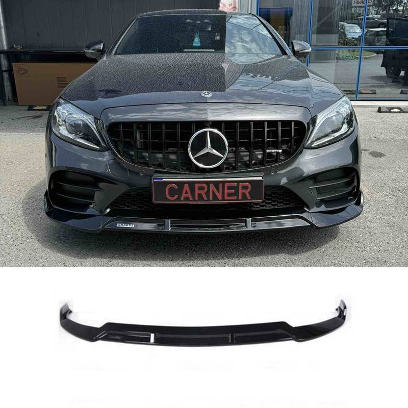 Βλησαρούλης Car Center - Μπροστινό Spoiler Για Mercedes-Benz  C-Class C205 / W205 Facelift 19-21 Amg Line Μαύρο Γυαλιστερό Brabus Look 3 Τεμάχια