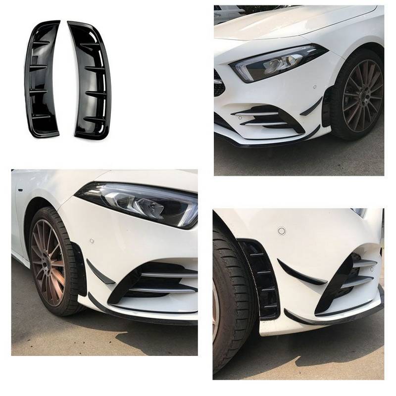 Βλησαρούλης Car Center - Πλαινοί Αεραγωγοί Μπροστινού Προφυλακτήρα Για Mercedes-Benz A-Class W177 2019+ Με Amg Προφυλακτήρα Γυαλιστερό Μαύρο 2 Τεμάχια