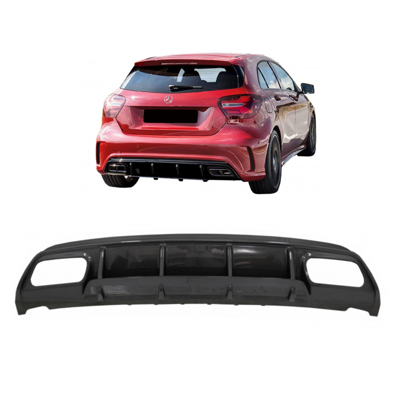 Βλησαρούλης Car Center - Diffuser Πίσω Προφυλακτήρα Για Mercedes-Benz A-Class W176 12-18 A45 Amg Carbon Look Από Abs Πλαστικό 1 Τεμάχιο
