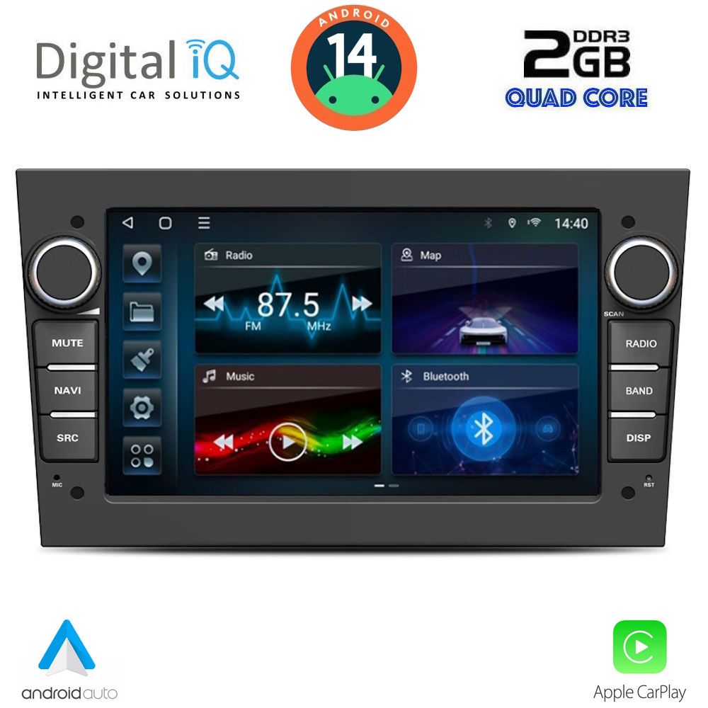 Βλησαρούλης Car Center - DIGITAL IQ BLD 219BL_CPA (7" DECK) MULTIMEDIA SYSTEM for OPEL ALL mod. 2003-2014 (GLOSS BLACK)