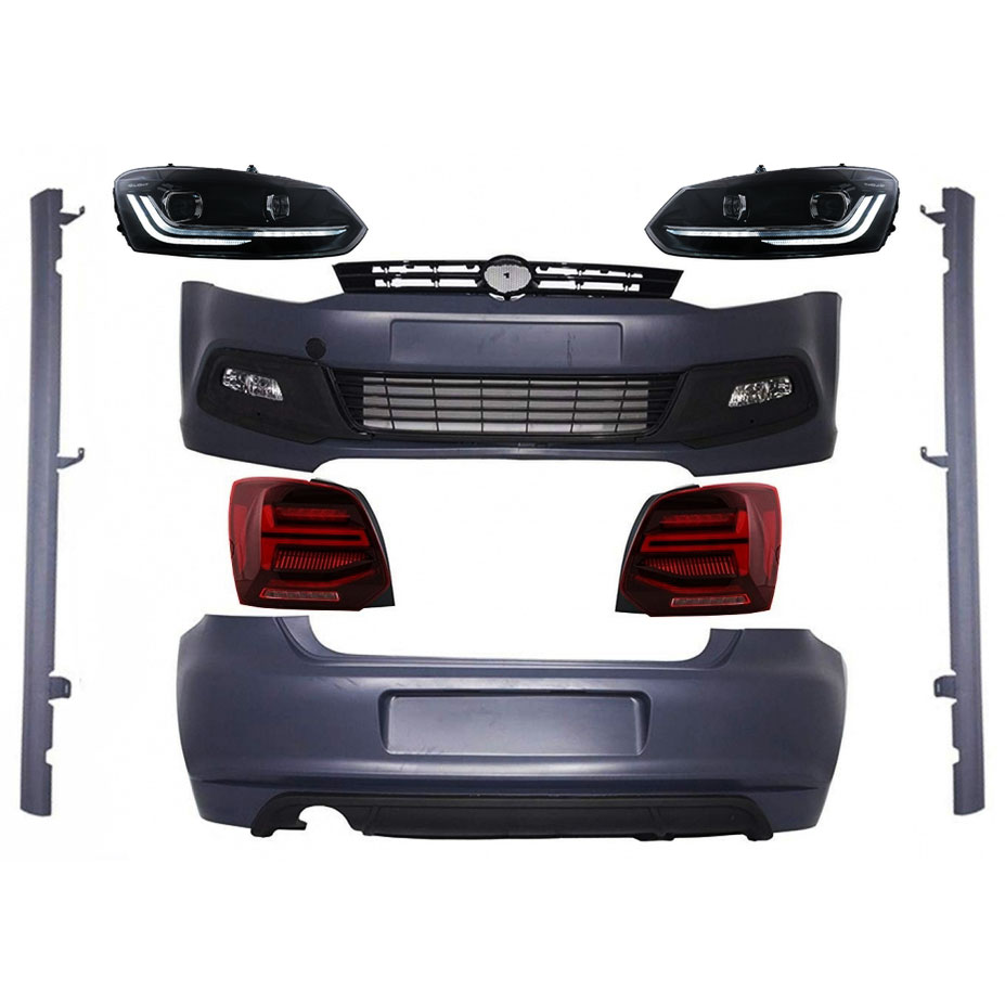 Βλησαρούλης Car Center - BODY KIT ΓΙΑ VW POLO 6R (2009-2017) R-LINE DESIGN ΠΛΗΡΕΣ ΜΕ ΠΡΟΦΥΛΑΚΤΗΡΑ, ΠΟΔΙΕΣ & ΦΑΝΑΡΙΑ FULL LED DYNAMIC