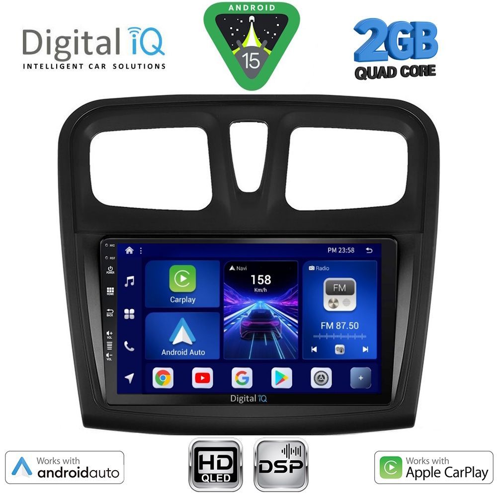 Βλησαρούλης Car Center - DIGITAL IQ BXC 3108SQ_CPAA (9inc) MULTIMEDIA TABLET for DACIA LOGAN – SANDERO mod. 2012-2019