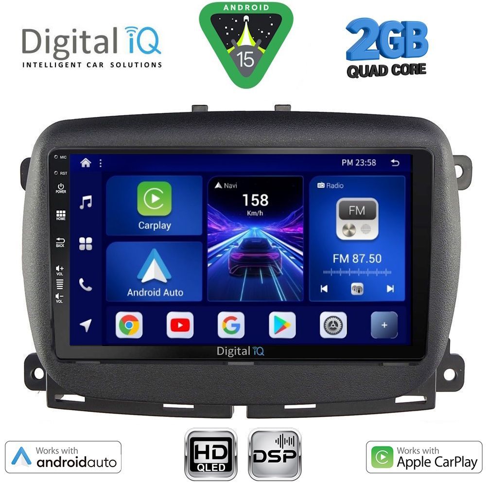 Βλησαρούλης Car Center - DIGITAL IQ BXC 3131_CPAA (9inc) MULTIMEDIA TABLET for FIAT 500 mod. 2016>