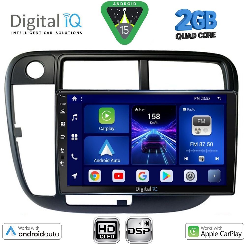 Βλησαρούλης Car Center - DIGITAL IQ BXC 3186_CPAA CLIMA (9inc) MULTIMEDIA TABLET for HONDA CIVIC mod. 1995-2001