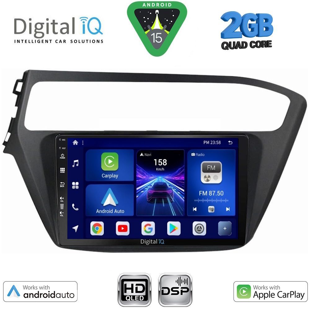 Βλησαρούλης Car Center - DIGITAL IQ BXC 3230_CPAA (9inc) MULTIMEDIA TABLET for HYUNDAI i20 mod. 2018-2021