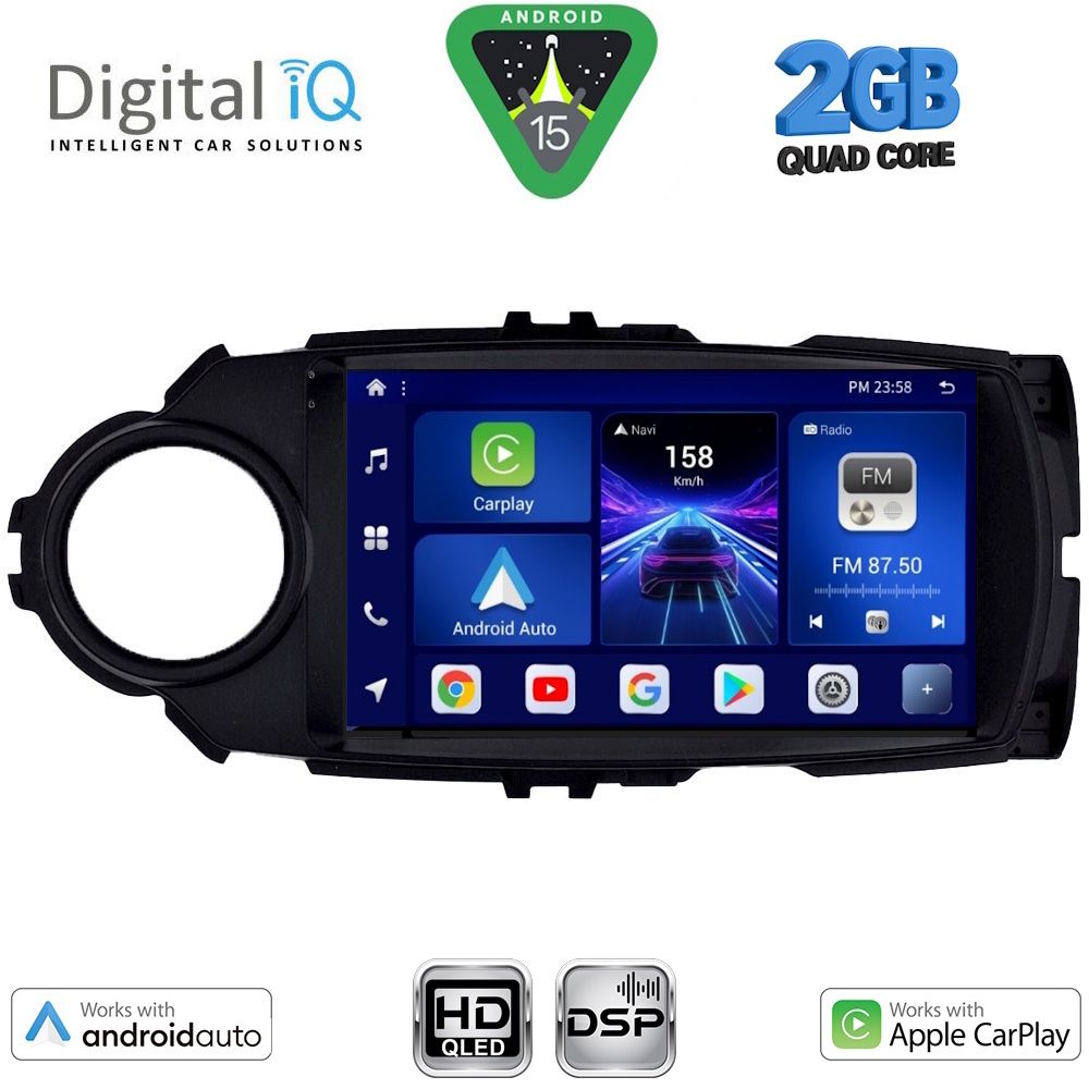 Βλησαρούλης Car Center - DIGITAL IQ BXC 3737FL_CPAA (9inc) MULTIMEDIA TABLET for TOYOTA YARIS mod. 2015-2020