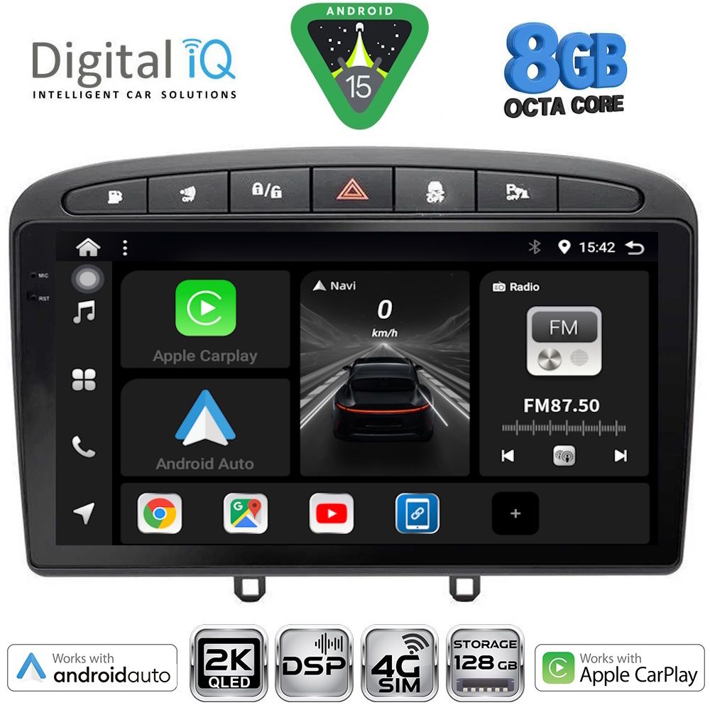 Βλησαρούλης Car Center - DIGITAL IQ BXF 11513BL_CPAA (9inc) MULTIMEDIA TABLET for PEUGEOT 308 mod.2007-2012 - RCZ mod.2009-2015 (BLACK)