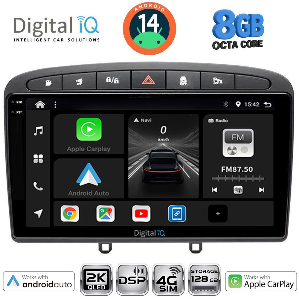 Βλησαρούλης Car Center - DIGITAL IQ BXF 11513BL_CPAA (9inc) MULTIMEDIA TABLET for PEUGEOT 308 mod.2007-2012 - RCZ mod.2009-2015 (BLACK)