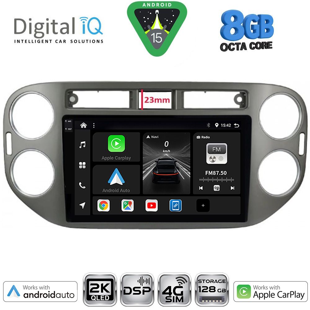 Βλησαρούλης Car Center - DIGITAL IQ BXF 11760GR_CPAA (9inc) MULTIMEDIA TABLET for VW TIGUAN mod. 2011-2016 (GREY)