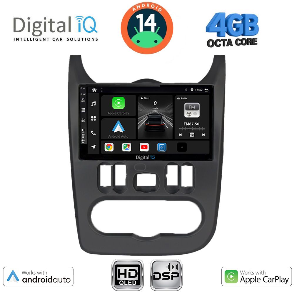 Βλησαρούλης Car Center - DIGITAL IQ BXF 6101BL_CPAA (9inc) MULTIMEDIA TABLET for DACIA DUSTER – LOGAN – SANDERO mod. 2006-2012 (BLACK)