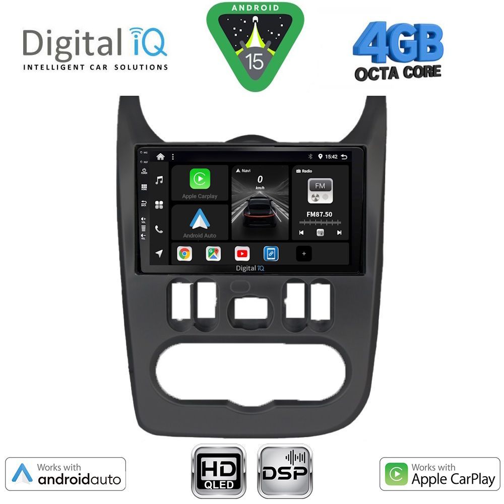 Βλησαρούλης Car Center - DIGITAL IQ BXF 6101BL_CPAA (9inc) MULTIMEDIA TABLET for DACIA DUSTER – LOGAN – SANDERO mod. 2006-2012 (BLACK)
