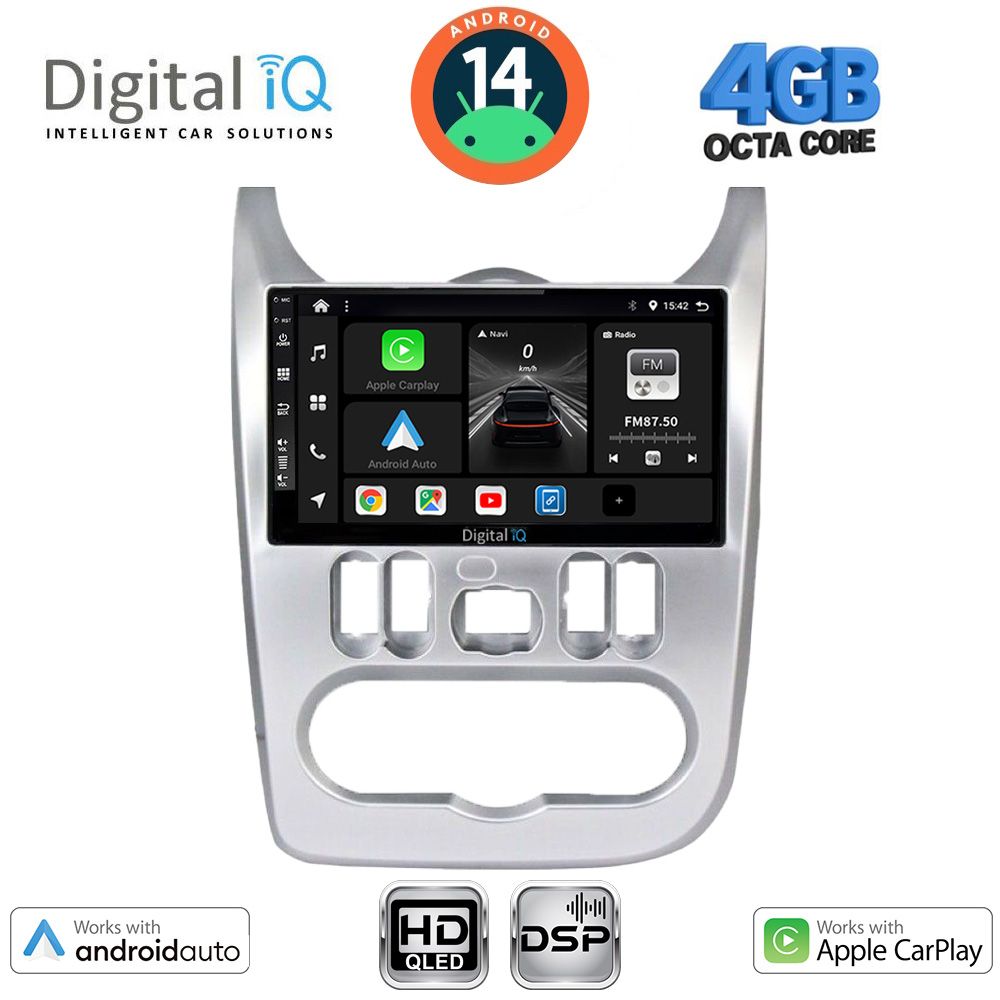 Βλησαρούλης Car Center - DIGITAL IQ BXF 6101SL_CPAA (9inc) MULTIMEDIA TABLET for DACIA DUSTER – LOGAN – SANDERO mod. 2006-2012 (SILVER)