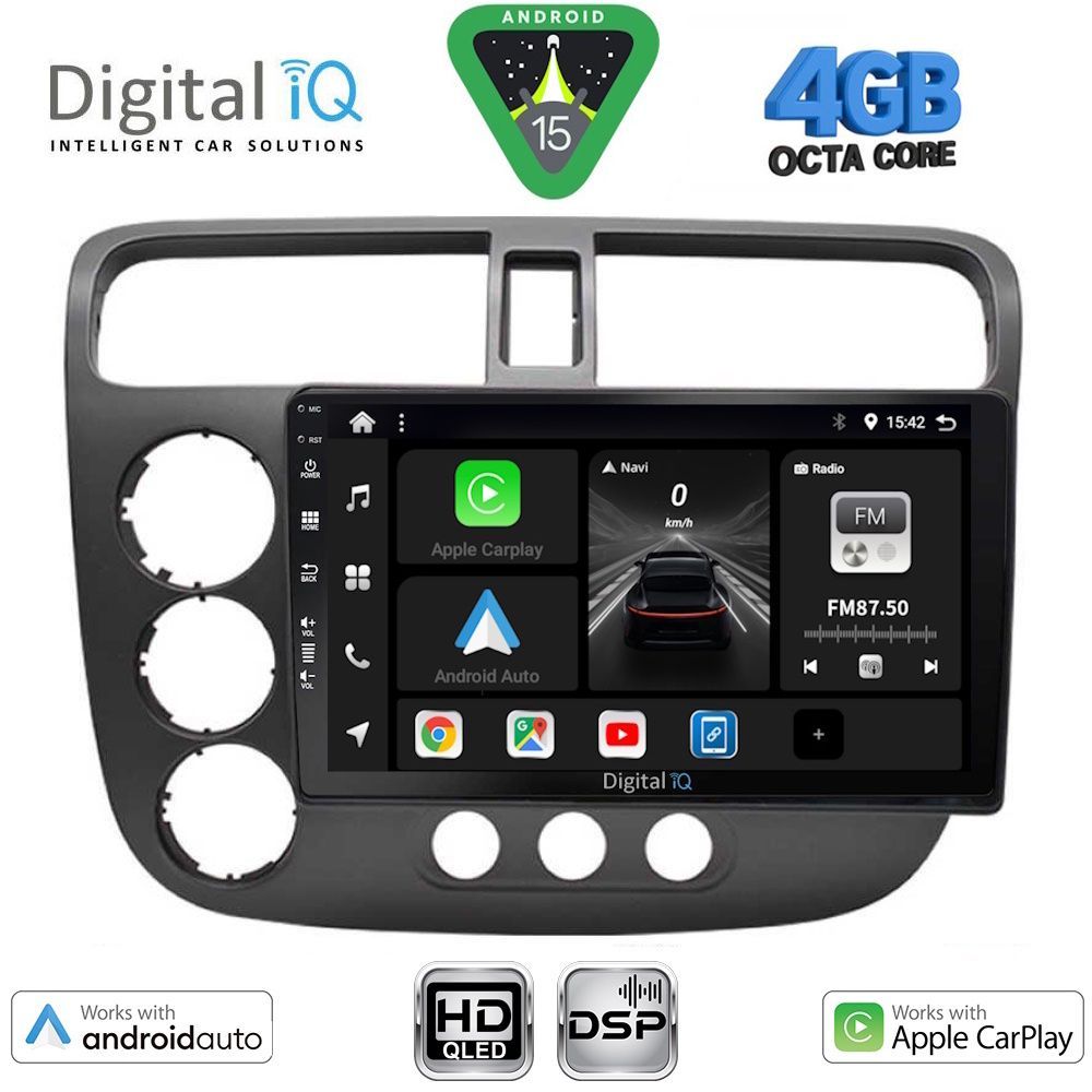 Βλησαρούλης Car Center - DIGITAL IQ BXF 6187_CPAA (9inc) MULTIMEDIA TABLET for HONDA CIVIC 4D mod. 2001-2006