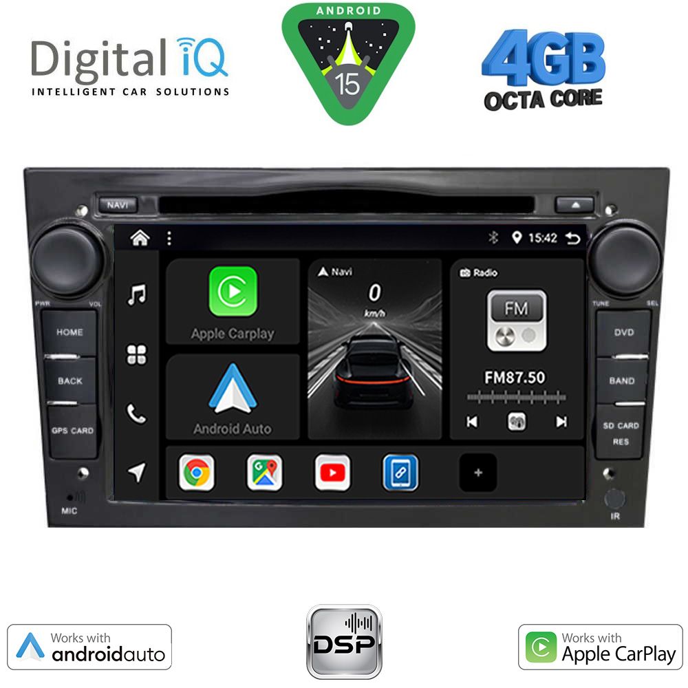 Βλησαρούλης Car Center - DIGITAL IQ BXF 619BL_CPAA (7" DVD) MULTIMEDIA SYSTEM for OPEL ALL mod. 2004-2012 (GLOSS BLACK)