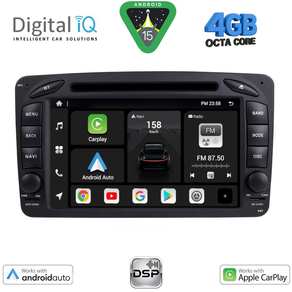 Βλησαρούλης Car Center - DIGITAL IQ BXF 671_CPAA (7'' DVD) MULTIMEDIA SYSTEM for MERCEDES C (W203) mod. 1999-2004