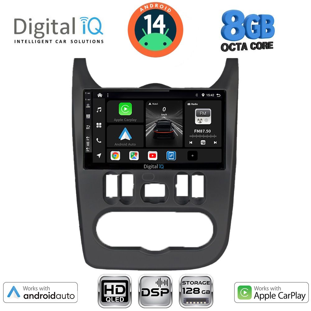 Βλησαρούλης Car Center - DIGITAL IQ BXF 7101BL_CPAA (9inc) MULTIMEDIA TABLET for DACIA DUSTER – LOGAN – SANDERO mod. 2006-2012 (BLACK)