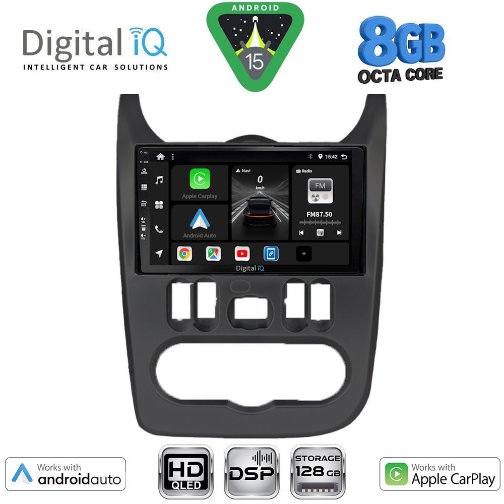 Βλησαρούλης Car Center - DIGITAL IQ BXF 7101BL_CPAA (9inc) MULTIMEDIA TABLET for DACIA DUSTER – LOGAN – SANDERO mod. 2006-2012 (BLACK)