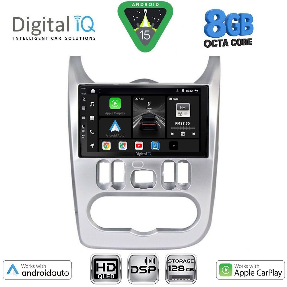 Βλησαρούλης Car Center - DIGITAL IQ BXF 7101SL_CPAA (9inc) MULTIMEDIA TABLET for DACIA DUSTER – LOGAN – SANDERO mod. 2006-2012 (SILVER)