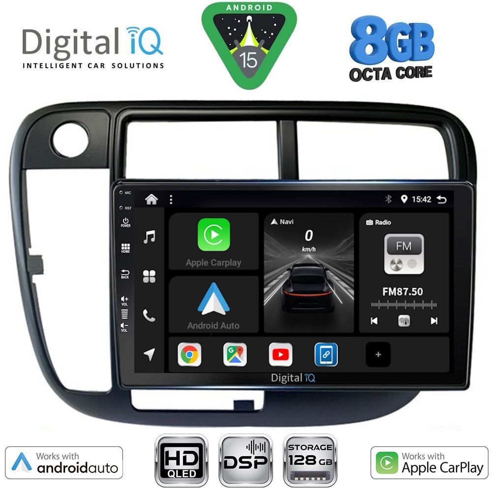 Βλησαρούλης Car Center - DIGITAL IQ BXF 7186_CPAA CLIMA (9inc) MULTIMEDIA TABLET for HONDA CIVIC mod. 1995-2001