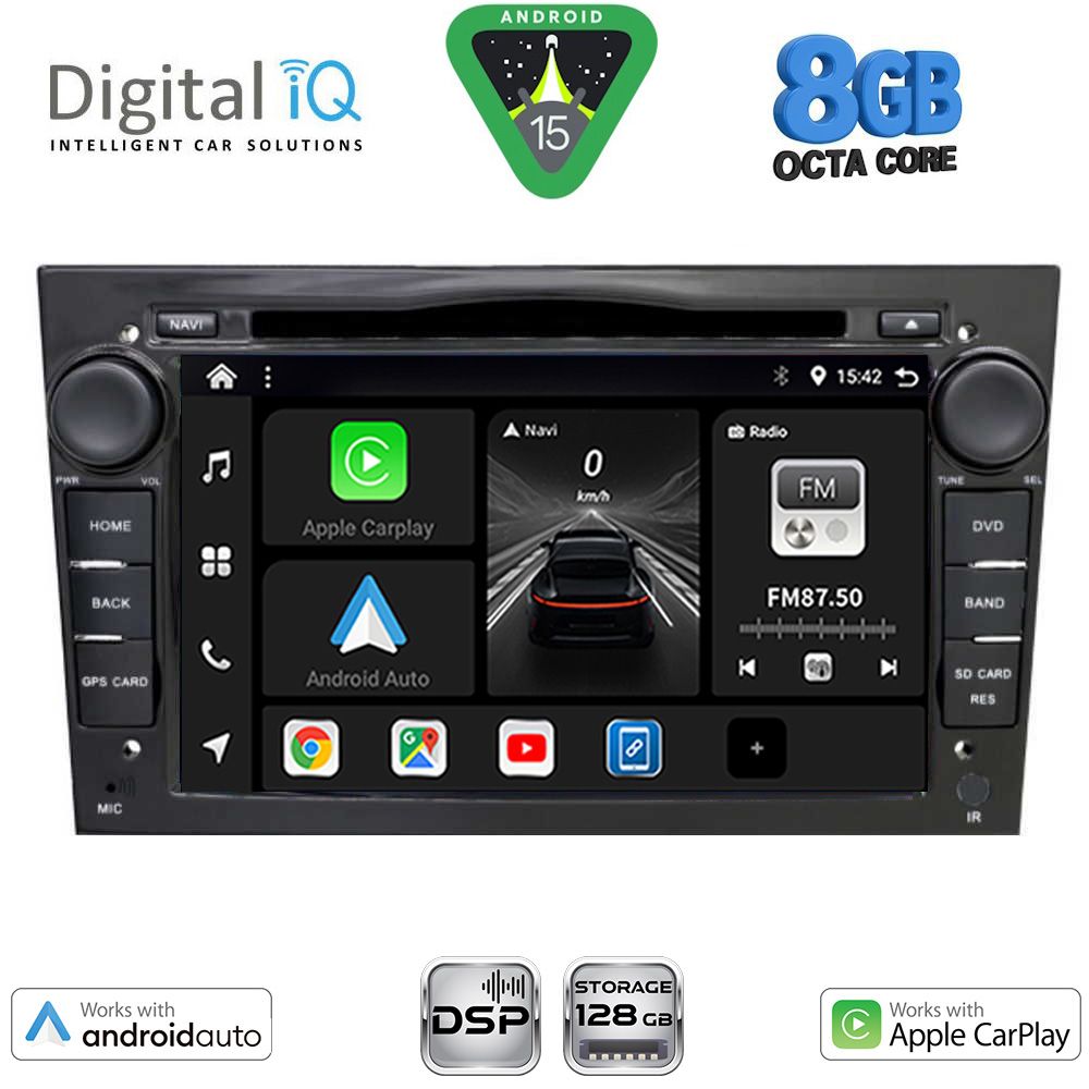 Βλησαρούλης Car Center - DIGITAL IQ BXF 719BL_CPAA (7" DVD) MULTIMEDIA SYSTEM for OPEL ALL mod. 2004-2012 (GLOSS BLACK)