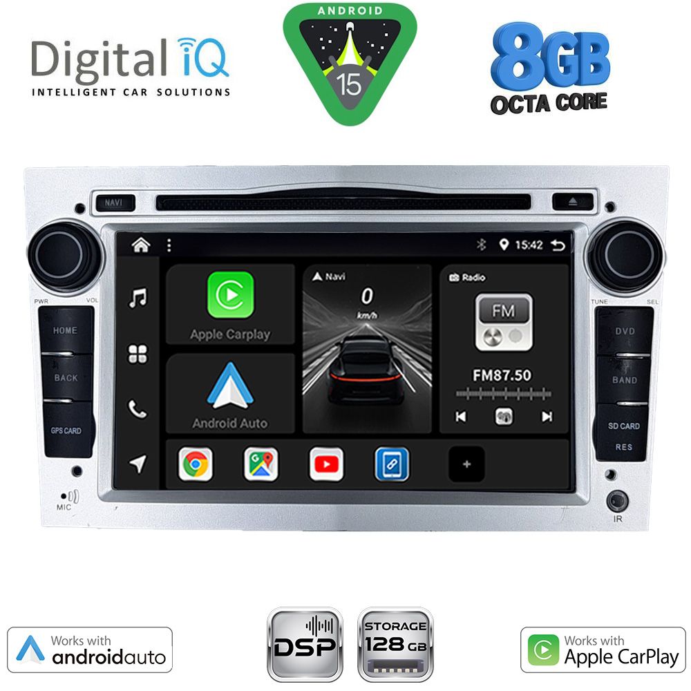 Βλησαρούλης Car Center - DIGITAL IQ BXF 719SL_CPAA (7" DVD) MULTIMEDIA SYSTEM for OPEL ALL mod. 2004-2012 (SILVER)