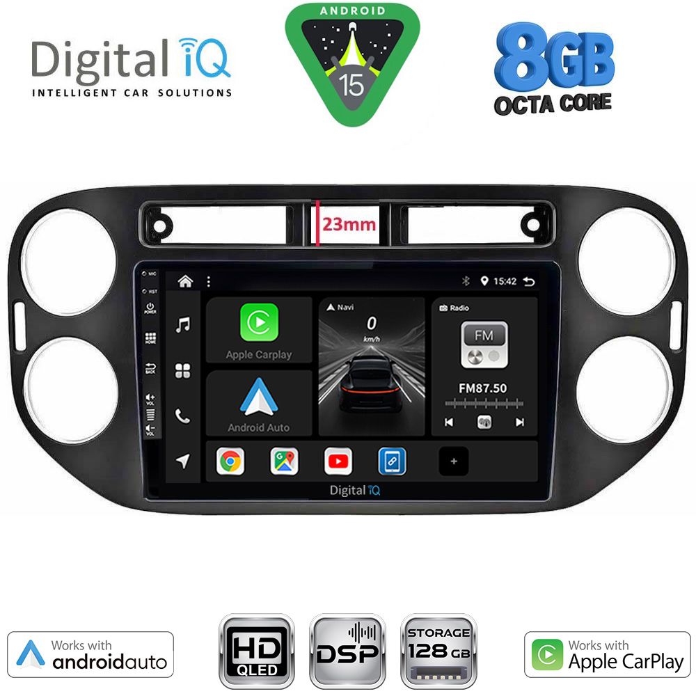 Βλησαρούλης Car Center - DIGITAL IQ BXF 7760BL_CPAA (9inc) MULTIMEDIA TABLET for VW TIGUAN mod. 2011-2016 (BLACK)