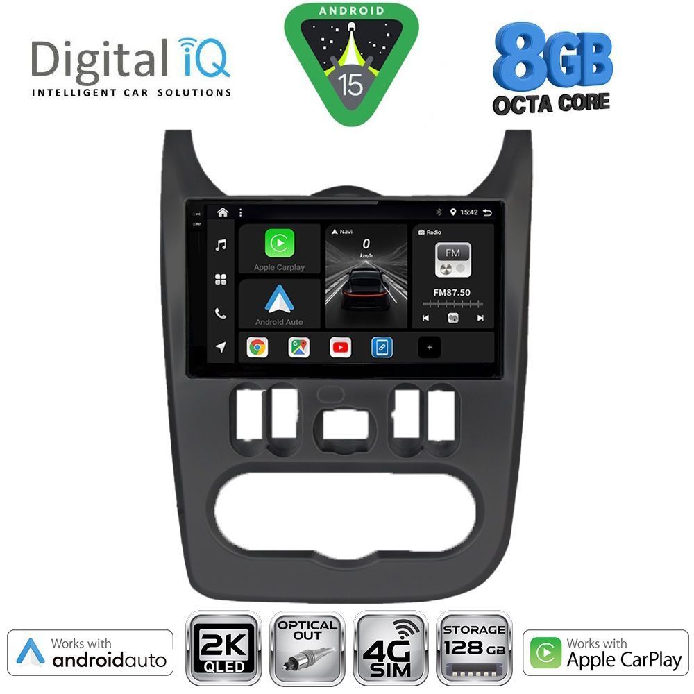 Βλησαρούλης Car Center - DIGITAL IQ BXK 20101BL_CPAA (9inc) MULTIMEDIA TABLET for DACIA DUSTER – LOGAN – SANDERO mod. 2006-2012 (BLACK)
