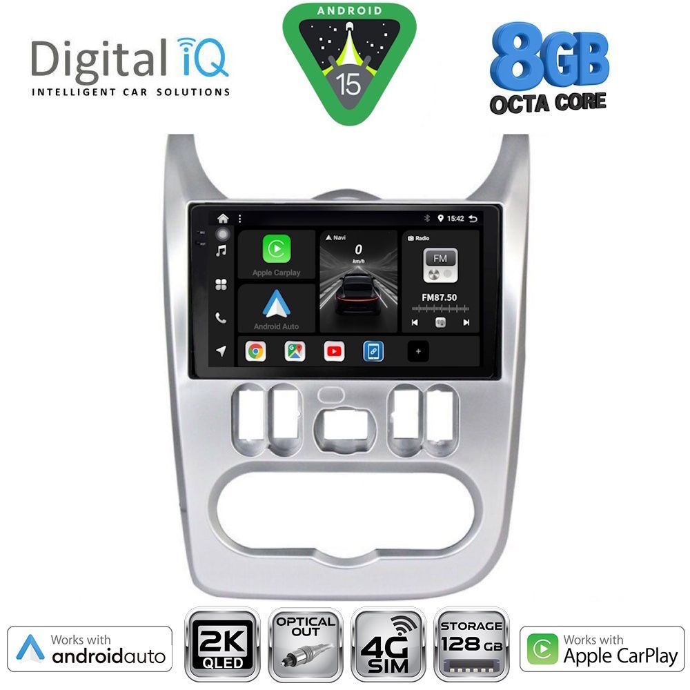 Βλησαρούλης Car Center - DIGITAL IQ BXK 20101SL_CPAA (9inc) MULTIMEDIA TABLET for DACIA DUSTER – LOGAN – SANDERO mod. 2006-2012 (SILVER)