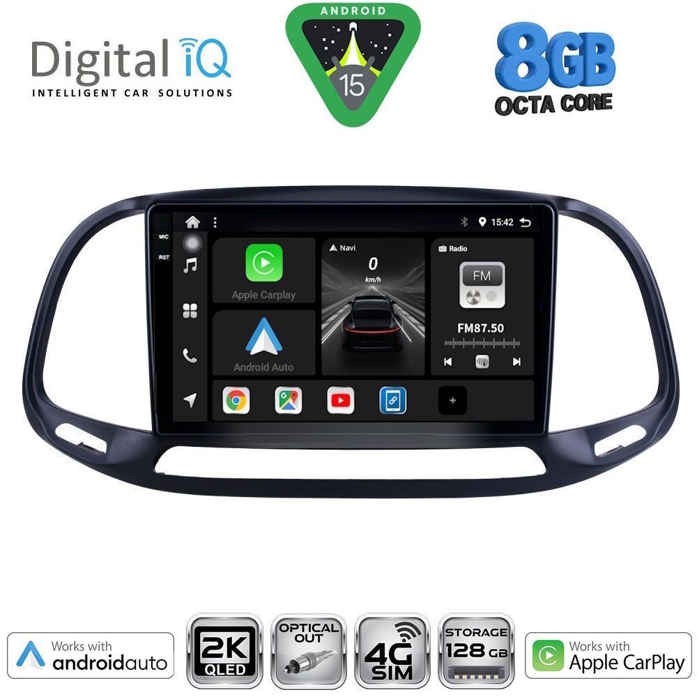 Βλησαρούλης Car Center - DIGITAL IQ BXK 20138_CPAA (9inc) MULTIMEDIA TABLET for FIAT DOBLO – OPEL COMBO mod. 2015-2018
