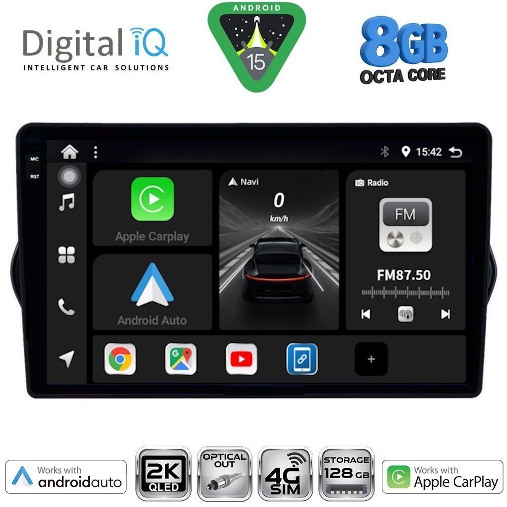 Βλησαρούλης Car Center - DIGITAL IQ BXK 20148_CPAA (9inc) MULTIMEDIA TABLET for FIAT TIPO mod. 2015-2023