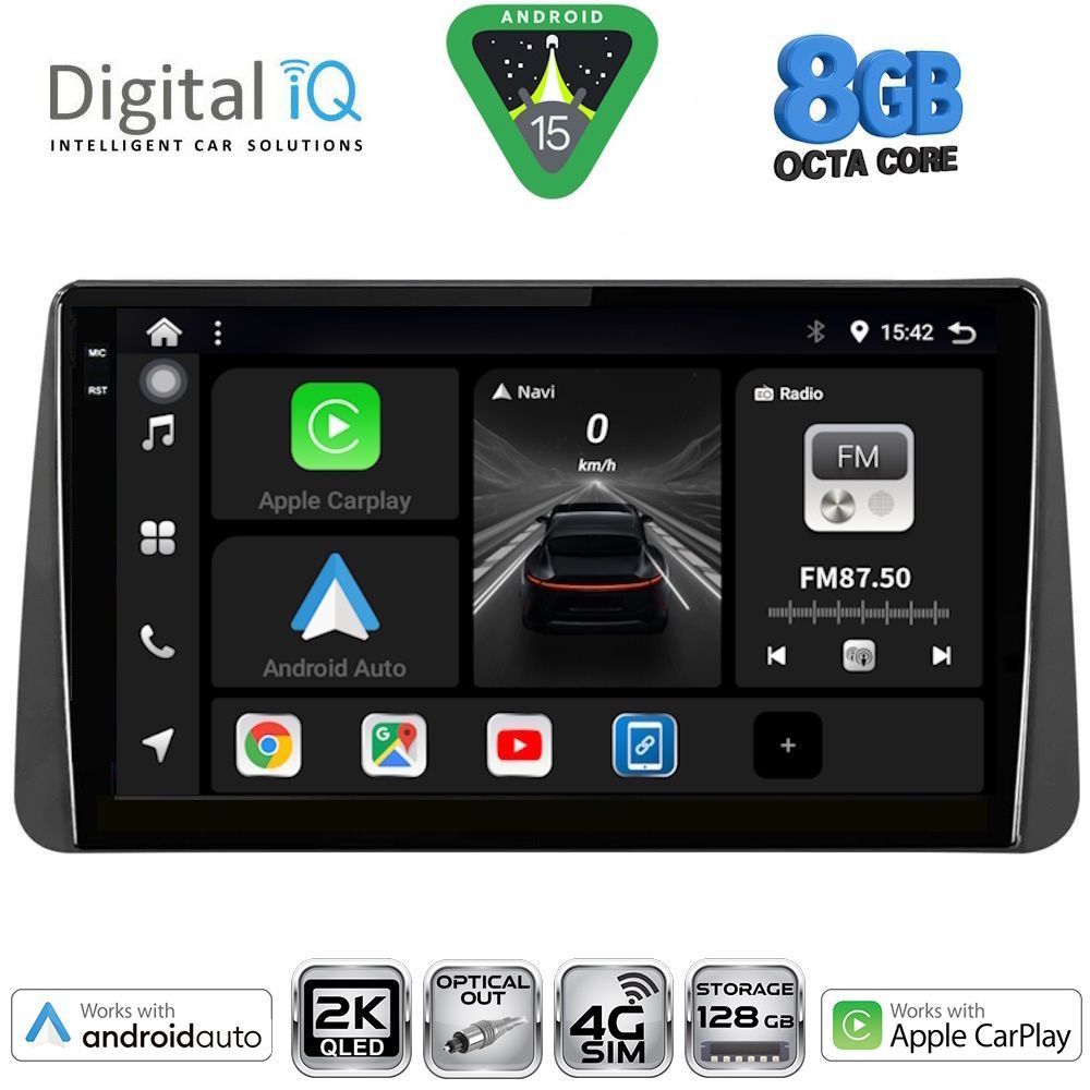 Βλησαρούλης Car Center - DIGITAL IQ BXK 20149_CPAA DASH (9inc) MULTIMEDIA TABLET for FIAT TIPO mod. 2018-2023
