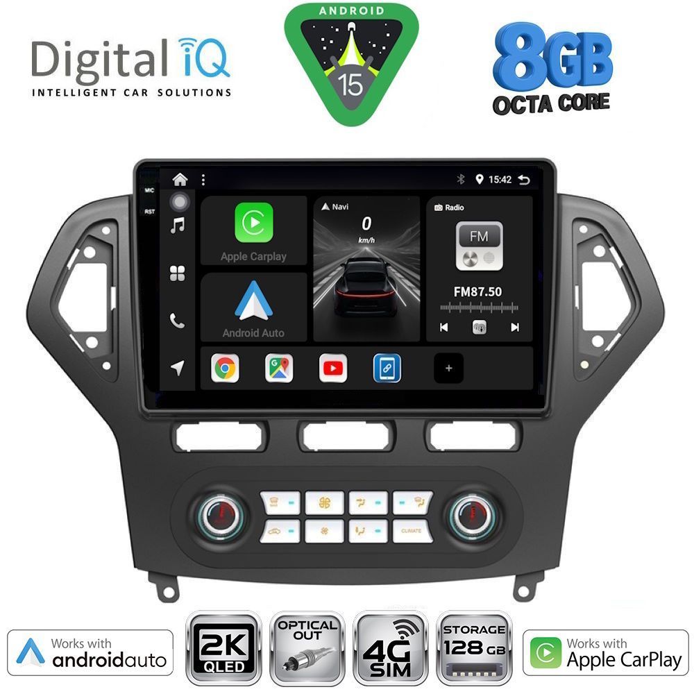 Βλησαρούλης Car Center - DIGITAL IQ BXK 20162_CPAA CLIMA (10inc) MULTIMEDIA TABLET for FORD MONDEO mod. 2007-2011
