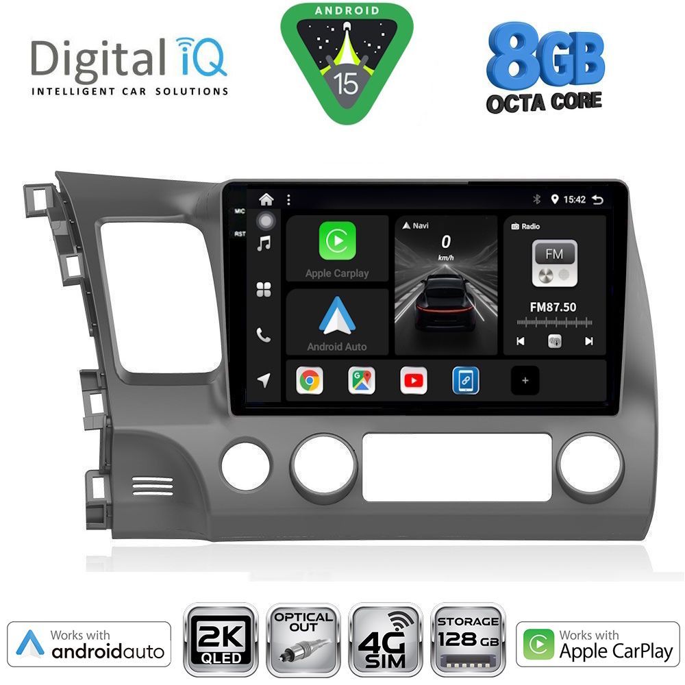 Βλησαρούλης Car Center - DIGITAL IQ BXK 20188_CPAA (10inc) MULTIMEDIA TABLET for HONDA CIVIC 4D mod. 2006-2012