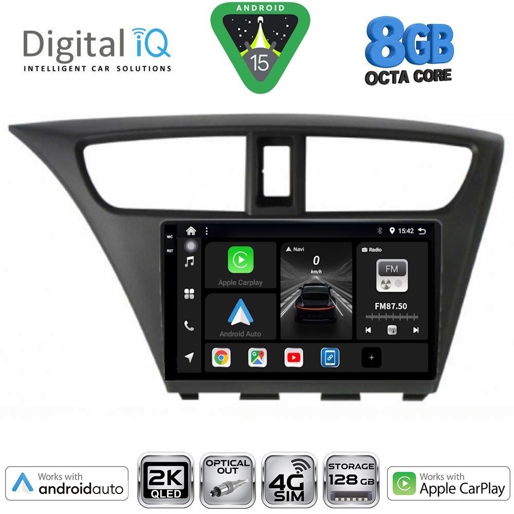 Βλησαρούλης Car Center - DIGITAL IQ BXK 20190_CPAA (9inc) MULTIMEDIA TABLET for HONDA CIVIC mod. 2012-2016