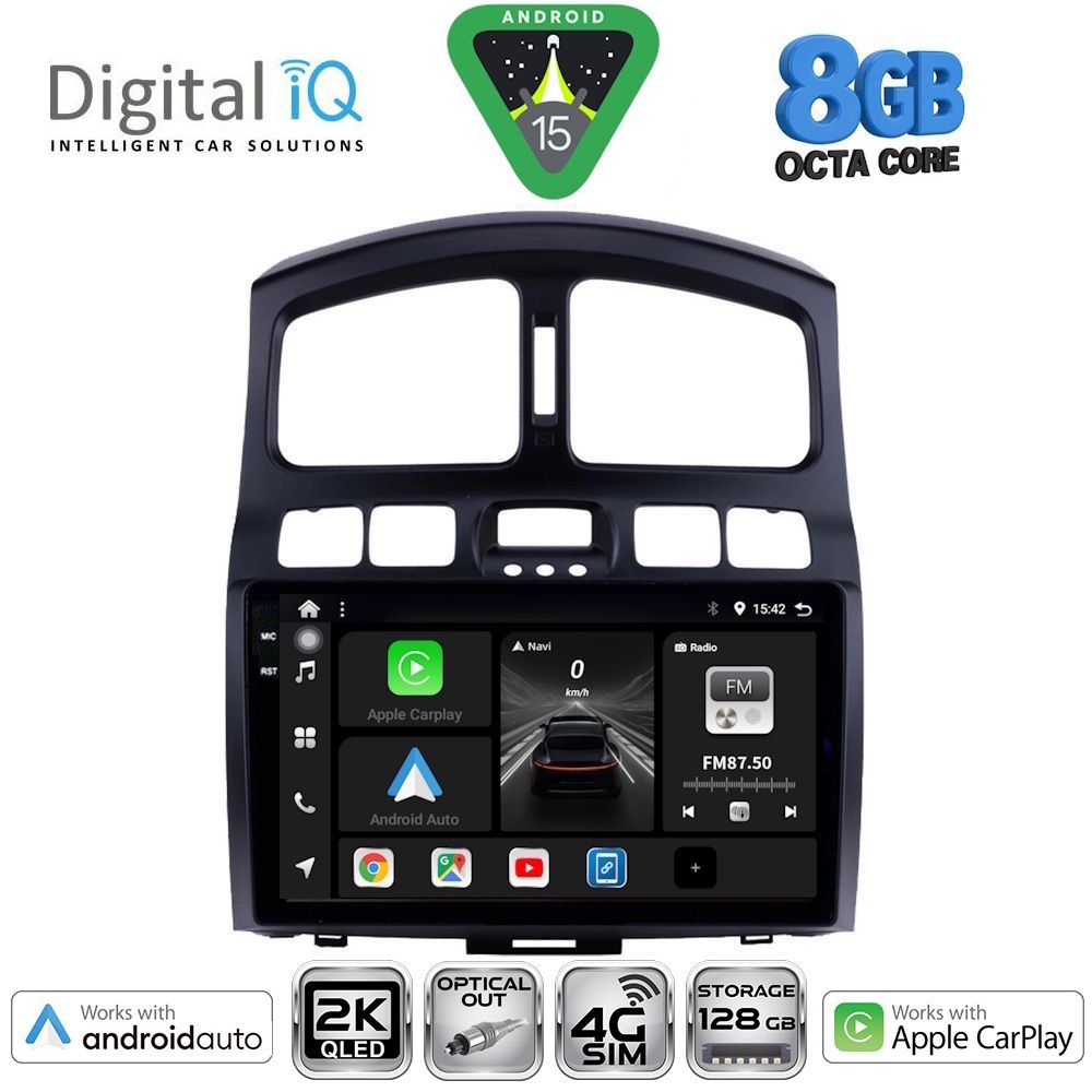 Βλησαρούλης Car Center - DIGITAL IQ BXK 20236_CPAA (9inc) MULTIMEDIA TABLET for HYUNDAI SANTA FE  mod. 2003-2006