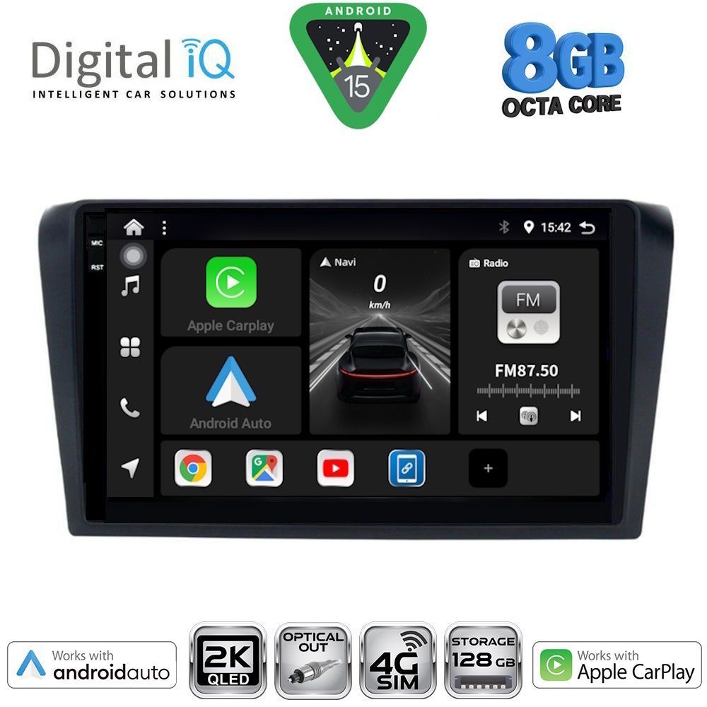 Βλησαρούλης Car Center - DIGITAL IQ BXK 20365_CPAA (9inc) MULTIMEDIA TABLET for MAZDA 3 mod. 2003-2008