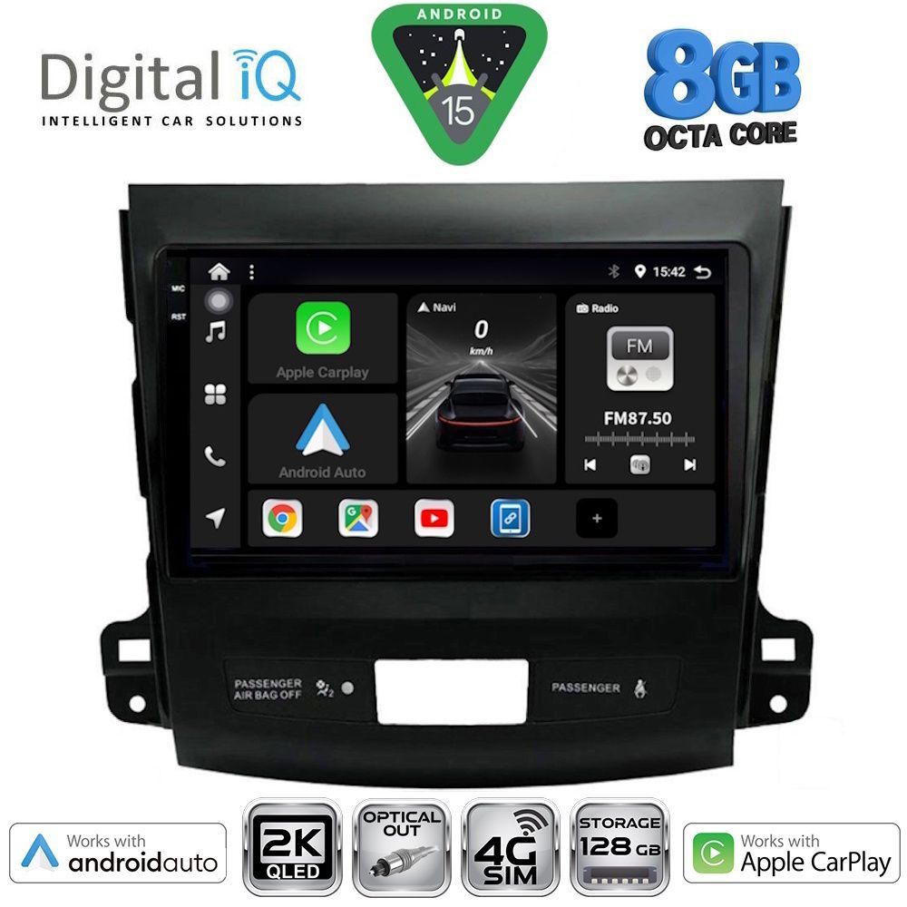 Βλησαρούλης Car Center - DIGITAL IQ BXK 20442_CPAA (9inc) MULTIMEDIA TABLET for CITROEN C-CROSSER | MITSUBISHI OUTLANDER | PEUGEOT 4007  mod. 2006-2012