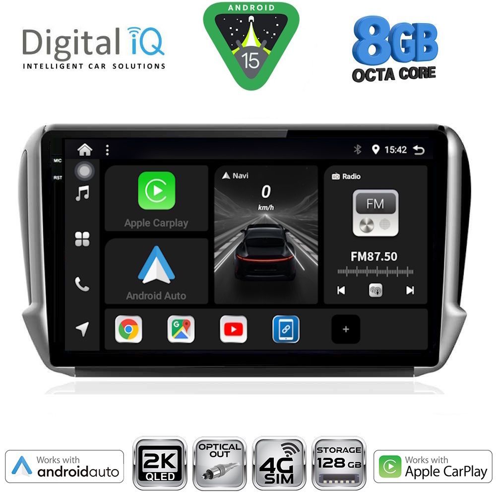 Βλησαρούλης Car Center - DIGITAL IQ BXK 20508_CPAA (10inc) MULTIMEDIA TABLET for PEUGEOT 208-2008 mod. 2012-2021